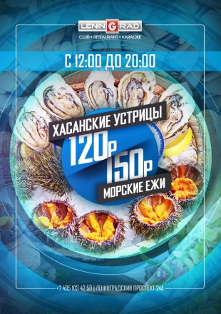 ХАСАНСКИЕ УСТРИЦЫ и МОРСКИЕ ЕЖИ ПО АКЦИИ ХАСАНСКИЕ УСТРИЦЫ и МОРСКИЕ ЕЖИ ПО АКЦИИ